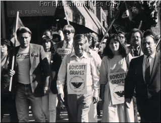 César E. Chávez at grape boycott march