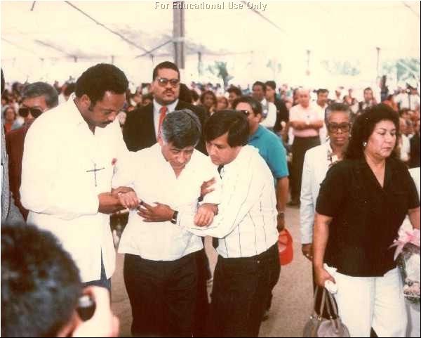 César E. Chávez with the Reverend Jesse Jackson During a Fast