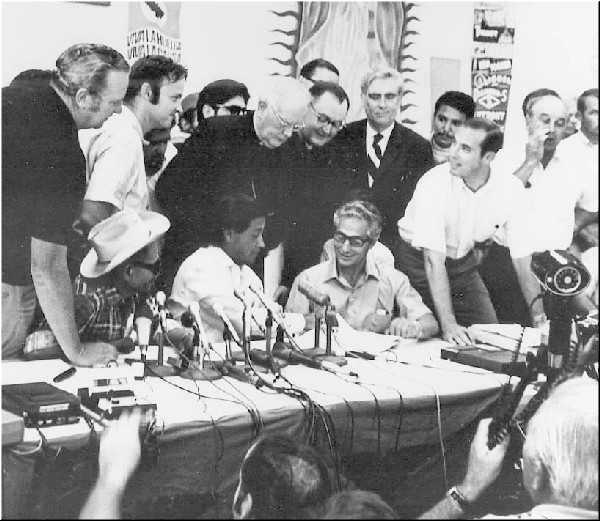 César E. Chávez at the union table